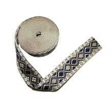 5 mètres/rouleau Ruban géométrique rouge motif bohème jacquard. Ruban tissé géométrique rouge vin brodé. Garniture pour la couture, la décoration de sacs et vêtements faits main