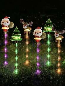 6pcs Solar Powered Christmas Garden Stake Lights - Solar Santa Claus, Snowman And Christmas Tree Design, 8 Lighting Modes, Indoor And Outdoor Garden Path Lights, Suitable For Christmas Walkway, Patio, Lawn, Path, Garden, Yard, Holiday Winter Decor, With Auto On/Off Light Sensor, Creative Decoration For Lawn And Yard, Perfect For Christmas!Christmas Decoration XMAS Decor Christmas Tree Gift Decor Thanksgiving Wedding Home Decor Home Decor Fall Decor Autumn Decor Birthday Decorations For Gifts Party Supplies Indoor Outdoor Garden Holiday Festival Decor Halloween Decor Wall Decor Halloween Ornaments