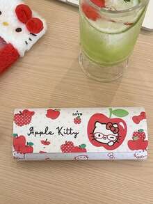 1 件 Sanrio Hello Kitty 眼镜收纳盒，便携式太阳镜收纳盒，太阳镜收纳盒 + 太阳镜清洁布，采用 PU 材料制成，高度耐用，适合学校和办公室，完美的返校礼物，理想的生日礼物旅行必需品假期眼镜盒眼镜架女士太阳镜