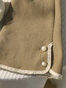 Girls Thermal Lined Pants, Casual Flared Trousers For Autumn/Winter, Thickened, Washable, Suitable For Older Tween Girl - Khaki - View 6