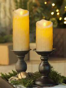 1 Peça Vela Sem Chama LED (Baterias Não Inclusas) Pavio Cintilante (Chama de Plástico) Decoração de Vela Adequada para Natal, Halloween, Dia dos Namorados, Casamento, Aniversário, Quarto e Várias Decorações de Feriados