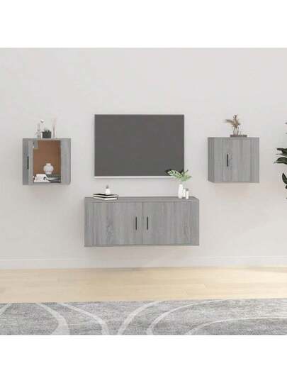 VidaXL TV Wand Units Pcs 40x34.5x40 Cm Grijs Sonoma Oak