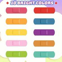 10/20/30/40pcs Colorful PE Waterproof Plasters, 10 Colors - Multicolor - View 8