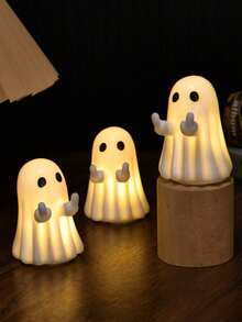 1/6 件鬼雕像，恐怖鬼魂装饰，有趣的万圣节装饰，万圣节鬼魂小雕像，有趣的鬼魂雕像，可爱的鬼魂雕像，万圣节装饰，适合作为礼物道具，桌面家居装饰 - 彩色 - 查看 10