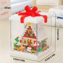 Santa's Cottage, Santa Claus, Christmas Tree, Train, Snowman Micro Particle Building Blocks, Creative Gift, Reindeer Assembly Blocks - Educational ABS Toy Box Packaging, Best Holiday Gift, Indoor Decoration, Christmas Decoration, Adult Building Blocks, Cottage, Gift, Christmas Train Set, Christmas Decoration, Building Blocks, Christmas Decoration, Living Room Christmas Hanging Decoration, Tabletop Decorative Ornament, Ideal Creative Christmas Gift For Family And Friends. - Multi-colored Santa Claus Tree House - View 16