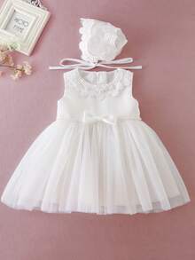 Baby Girls' White Christening Dress, Wedding Flower Girl Dress, Infant 0-2 Years - White - View 1