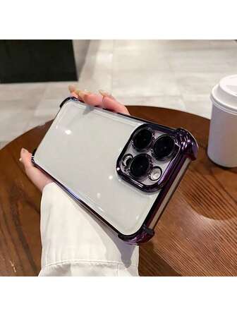 1 件豪华电镀透明手机壳适用于 17/6/7/8/X/XS/XR/11/12/13/14/15/16/16e Pro Max Plus、Galaxy S22/23/24/25/S24 FE/S25 EDGE、A07/A17/A04/05/06/A14/A15/A16/A24/A25/A34、Redmi Note 9/10/11/12/13、Redmi 9/10/12/13C 14C、OPPO、MOTO、Honor X、HW、RENO Realme C53 C55 C61 C63 C67 保险杠防震透明保护套 2 合 1 PC TPU 外壳