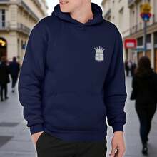 Sudadera Hoodie Stusy Contorno Morado  Unisex con Capucha - Azul Marino - Ver 2