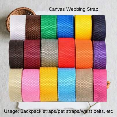 1pc 2yards Webbing Strap Canvas Polyester Ribbon For Knapsack Strapping Bags Crafts DIY For Christmas Decoration
