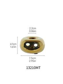 1pc Luxury Creative Gold Round Ceramic Candle Holder, Modern Minimalist Home Decor, Easter Prop, Candle Stand, Wedding Tabletop Decoration