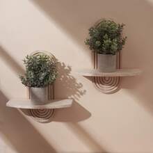 1 pieza/2 piezas Estantes de pared de arcoíris de madera bohemio, estante colgante bohemio, estantería de pared para libros para sala de estar, baño, dormitorio, aula, oficina, decoración de pared