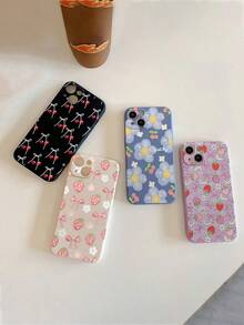 4 件装草莓樱花彩绘糖果色极简防摔手机壳，兼容 16/XR/7/8、16 Pro Max/15 Pro Max/12 Pro Max/13 Pro Max/14 Pro Max、13/14/11/12P/14P、11/XS/XR/7/8P/7/8 GES2、S25、A13 4G、A22、A21S、A51 4G、A52、S22 Ultra、A33 5G、A34、A35，兼容 Redmi 10、Redmi Note 11 4G、Redmi 11 Lite、A53 TPU、A14、A23、S23 Ultra、S24、A14、A15、S23、A73、A55、A54。 A16、A26 兼容红米手机壳，国际版，非国内版 - 彩色 - 查看 3