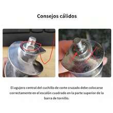 Picadora de Carne Automática Completa., Picadora de Carne Eléctrica, con 1 Bandeja de Picadora, 3 Placas de Corte, Empujador de Salchichas, Empujador de Alimentos, Consejos de Mezcla y Picado y Kit Kubbe, Potentes Picadoras de Acero Inoxidable para Cocina - Plateado - Ver 9