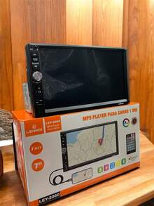 Central Multimídia som de carro 7' P Android auto 1 DIN - LEHMOX - Preto - Visão 1