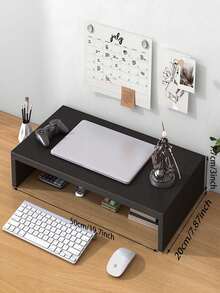 1pc Monitor Stand Riser Wood Monitor Riser Stand Computer Monitor Stand Desktop Oraganizer Shelf For Office Desk Computer