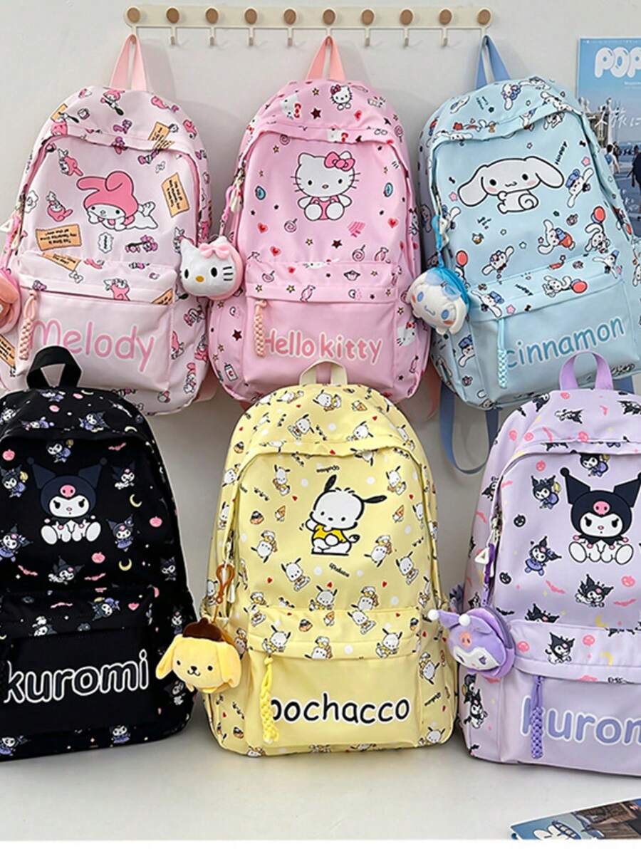 Sanrio Sanrio Hello Kitty My Melody Large Capacity Backpack Cartoon Big Ear Dog Backpack Children's Bag For The School For School, Travel