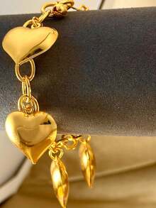 1 brazalete de estilo bohemio de Oriente Medio con diseño único en forma de corazón, elegante y hermoso, adecuado para fiestas diarias y festivas, y también puede ser un regalo perfecto para familiares y amigos