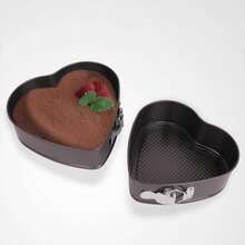 1 Heart-Shaped Cake Mold Round Baking Tray, Detachable Bottom Baking Tray, Non-Stick Round Cheesecake Tray, Perfect For Baking, Weddings, Birthdays, Valentine's Day, Parties, Kitchen Tools, Baking Tools, And Ovens - Black - View 8