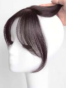 Handmade Invisible Hairline Bangs Hair Topper, Fluffy Natural Elegant Hairstyle Bangs Hair Clip, Covers White Hair, Claw Clips, Hair Accessories, Hair Extension, Hair Piece, Head Accessories - Multicolor - View 9