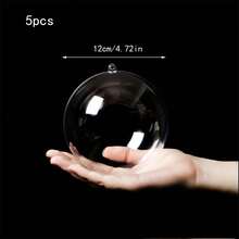 1个/5个/10个装 情人节创意透明心形/圆形装饰球，塑料透明装饰球，可填充装饰球，悬挂式塑料透明装饰球，DIY手工，派对，婚礼装饰球，商场节日创意圣诞球，亚克力圆形装饰球，圣诞球 - 彩色 - 查看 12