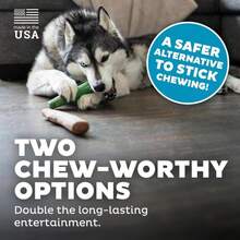 Outward Hound Dogwood Wood Durable Dog Chew Toys, Real Wood &Amp; Calming Hemp, 2-Pack, Medium - ColorB - View 5