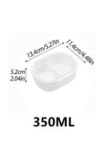 1pc/2pcs Transparent Sealed Food Storage Container With Lid, Compartment Bento Lunch Box, Fridge Storage, Kitchen Organization, Portable Outdoor Thermal Bento Box, Suitable For Home, Office, Picnic, School, Dorm, Festive Gatherings, Holiday Gifts