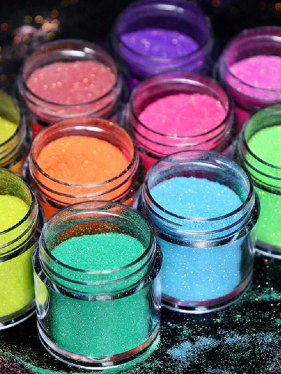 10 Bottles Shiny Iridescent Epoxy Resin Glitter Set Fine Glitter Resin Glitter Sand, Sparkly Epoxy Resin Pigment Powder Multi-Color Fillers, For DIY Crafts, Jewellery, Epoxy Resin Shaker Filler - Multicolor - View 1