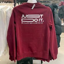 Nike 男士户外运动休闲舒适圆领套头长袖保暖卫衣，带刺绣Logo，建议购买大一码。 - 紅色 - 查看 9