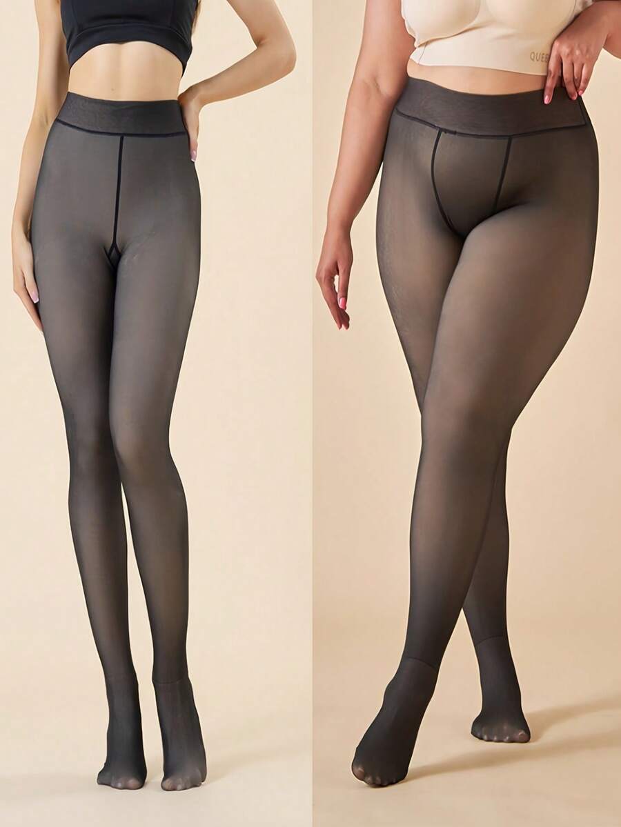 1 Paio di collant trasparenti da donna, collant neri sexy e snellenti, leggeri 80g per temperature da 10-25°C, collant spessi 200g/300g per temperature da 0-10°C, adatti per uso quotidiano, Natale, casa, appuntamenti e uscite, confortevoli