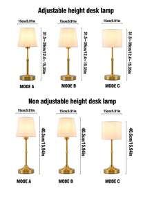 1pc Adjustable Height Fabric Lamp, USB Rechargeable Long-Lasting Battery, LED Touch Control Dimmable Desk Lamp, Portable For Indoor/Outdoor Use, Stylish Design For Bedroom, Living Room, Dining Room, Camping, Holiday Gift - Height-adjustable Fabric Table Lamp - View 7
