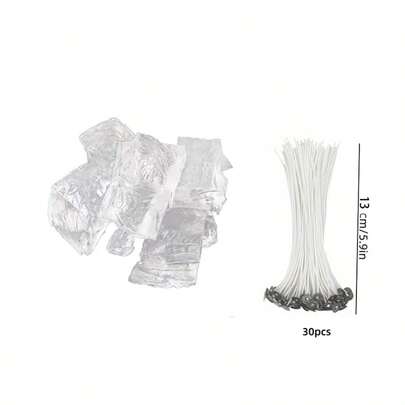 350g/600g/850g Transparent Jelly Wax And Wax Core, With Bubble Effect. DIY Candle Holder Materials For Holiday Decoration: Snowball Candle, Pumpkin Decorations, Thanksgiving Table Setting, New Year