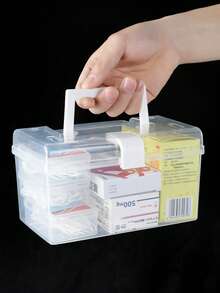 1pc Medical Storage Box, Large Capacity Home & Dorm Portable Medicine & Supplies Container, Small Home First Aid Kit, Christmas, Easter, Thanksgiving, Halloween Gift