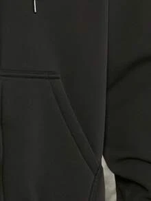 Men's Casual Zip Up Hooded Sweatshirt, Jet Black, Sherpa Lined With Front Pockets, Streetwear Style Pullover, Fall/Winter