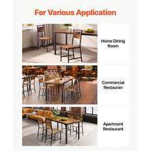 Dining Chairs Set Of 2, Wooden Table Chairs With Metal Frame And Backrest, Easy To Assemble Leather Side Chair, Modern Farmhouse Walnut Chair For Kitchen Living Room, Rustic Brown And Black - Sắt 2 miếng màu nâu - Xem 6