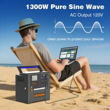 Hepway Portable Power Station 1500W Peak, Foldable Soft-Touch Handle With 1154Wh Large Capacity Solar Power Bank, USB-C PD 60W Backup Lithium Battery Pack Solar Generator For Outdoor Camping, CPAP, Emergency Backup Home Blackout, Hunting Traveling(Solar Panel Not Included) - Black - View 4