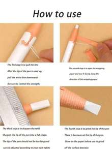 White Semi-Permanent Eyebrow Positioning Pencil For Tattooing, Waterproof Anti-Smudge Eyebrow Shape Design Marking Pen, Professional Tattoo Artist Use Non-Fading Smooth Line Drawing Pen - Multicolor - View 2