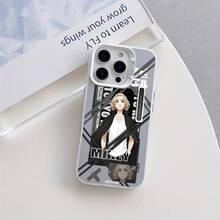 Esta funda de teléfono "Revenge Tokyo" está diseñada específicamente para iPhone 16, 15, 14, 13, 12, 11 Pro Max, X, XR, XS Max, 8 y 7 Plus, con un acabado mate y resistente a los golpes. - Plateado - Ver 2