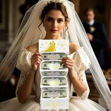 婚礼现金卡、婚礼礼品卡、礼品卡、婚礼钱包、新郎新娘（先生和夫人）婚礼卡、生日现金卡、生日贺卡、爱情钱包 - 彩色 - 查看 4