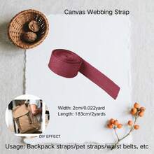 1pc 2yards Webbing Strap Canvas Polyester Ribbon For Knapsack Strapping Bags Crafts DIY For Christmas Decoration