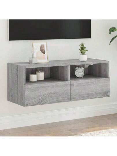 VidaXL TV Wand Unit 80x30x30 Cm Processed Wood Grijs Sonoma Oak