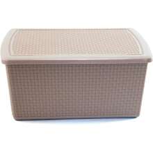 Set de 3 Cestas de Almacenamiento Plásticas de 22 Litros |   Contenedores Plásticos para Organizar el Hogar |   Organizadores |   Cajas de Plástico |   Cajas de almacenamiento - beige - Ver 5