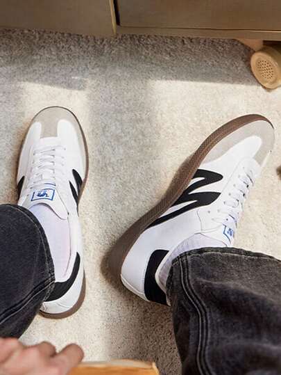 CAMEL CROWN 男士复古时尚运动鞋抓地耐磨休闲鞋经典百搭德国训练T字鞋