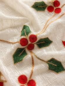 1 pieza Elemento navideño Cenefa de jacquard 3D con patrón estereoscópico, campanas navideñas, caramelos navideños, copos de nieve, cortina sin perforación adecuada para cocina, dormitorio, alféizar de ventana, cortina de puerta, cortina transparente estilo princesa, para todo el año, decoración navideña para el hogar, decoración de habitación, decoraciones navideñas de invierno, regalos de Navidad