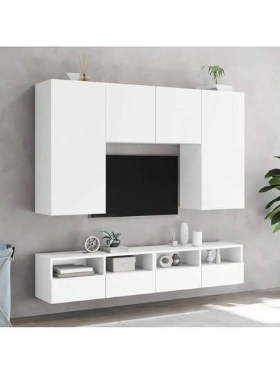 VidaXL TV Wand Unit 80x30x30 Cm, Finished Wood, Wit view 4