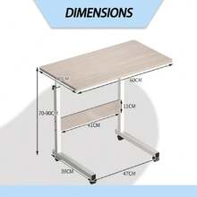 PORIYA 360° Mobile Laptop Desk  Adjustable Bedside & Portable Computer Stand With Lockable Wheels | Study, Work, Gaming Anywhere - trắng - Xem 3