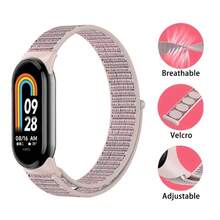 適用於小米 Mi Band 8 9 10 尼龍透氣智慧手錶錶帶替換腕帶，輕量耐用，舒適佩戴，可調節 - 均碼 - 查看 2