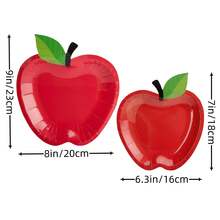 20/50 Stücke mittelgroße und große Apfel-förmige Pappteller, Weihnachtsparty Teller, Einschulung Pappteller, rote Apfel Party Teller Einwegteller und Geschirr für Einschulungsfeier, Abschlussfeier, Weihnachtsparty Dekorationen 7inch+9inch