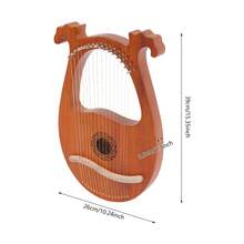 Harpe, harpe à 16 cordes avec finition en bois naturel, motif floral de style vintage européen, harpe à main, adaptée aux débutants et aux mélomanes, idéale comme cadeau. - couleur bois - Voir 2