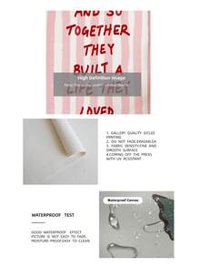 1 tranh in không khung "Và cùng nhau họ đã xây dựng một cuộc sống họ yêu" đầy cảm hứng, tranh treo tường sọc hồng đỏ nữ tính, trang trí phòng theo phong cách học sinh, quà tặng trích dẫn tích cực dễ thương cho phòng ngủ, ký túc xá, nhà ở, trang trí tiệc - Đỏ - Xem 10