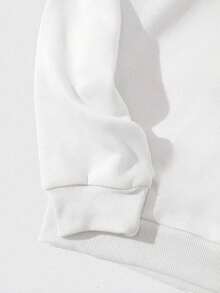 Sudadera hoodie sweatshirt dama mujer gorro capucha manga larga algodon  estampado 4us letras numeros - Blanco - Ver 3